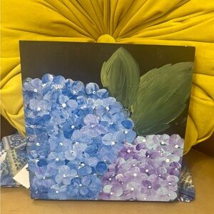 Blue and purple hydrangea painting